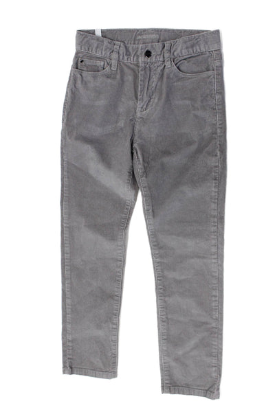 Jacadi Boys Zipper Fly Straight Leg Corduroy Jeans Gray Size 10