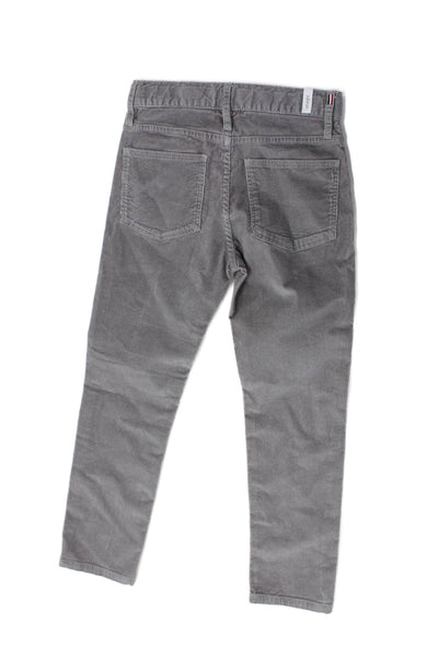 Jacadi Boys Zipper Fly Straight Leg Corduroy Jeans Gray Size 10