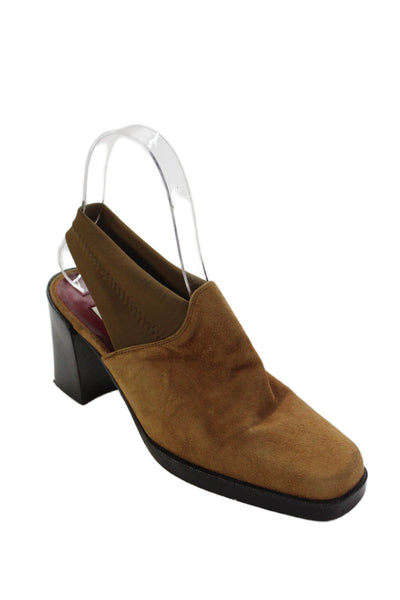 Donald J Pliner Womens Suede Slingbacks Pumps Brown Size 6 Medium