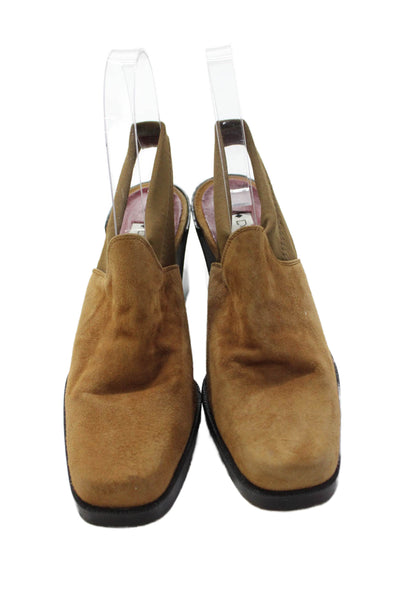 Donald J Pliner Womens Suede Slingbacks Pumps Brown Size 6 Medium