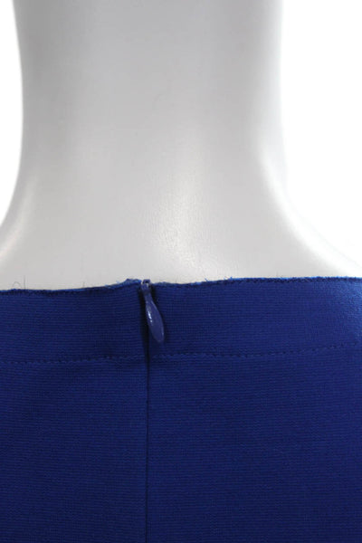 Akris Punto Women Sleeveless Blue Viscose Blend Blouse Zip Round Neck Size 12