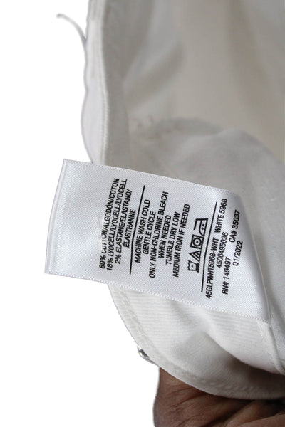 Joes Women Cropped White Cotton Jeans Mid Rise Button Size 30