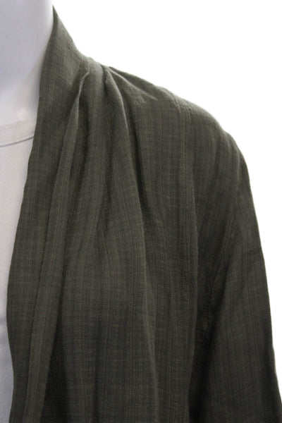 Eileen Fisher Womens Cardigan Viscose Collared Long Sleeve Green Size L