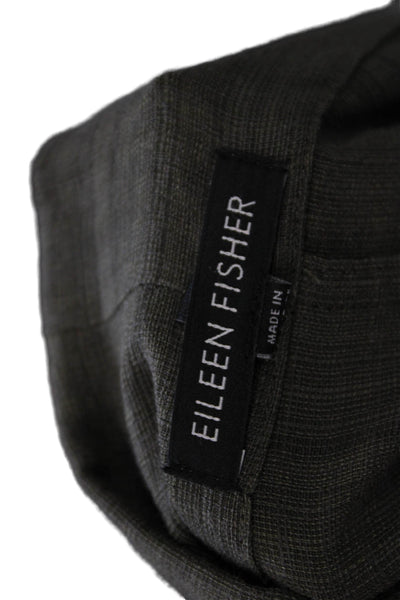 Eileen Fisher Womens Cardigan Viscose Collared Long Sleeve Green Size L