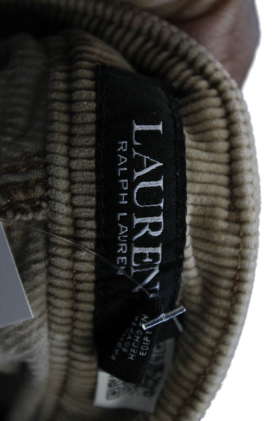 Lauren Ralph Lauren Women Cropped Mid Rise Beige Pants Button Size 2