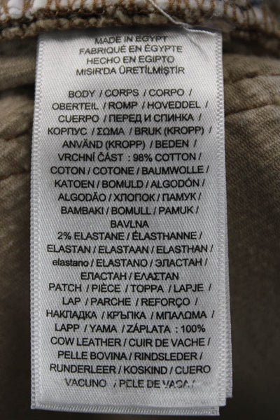 Lauren Ralph Lauren Women Cropped Mid Rise Beige Pants Button Size 2