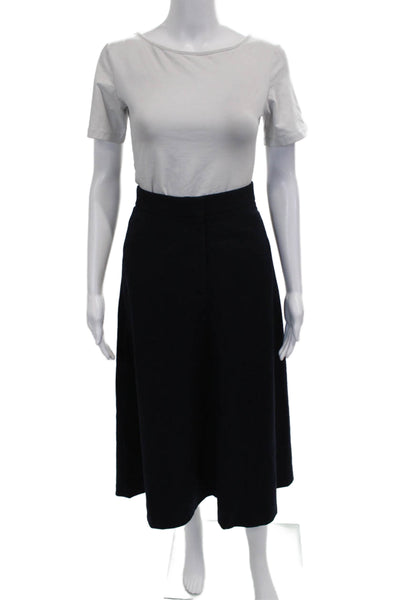 Massimo Dutti Women A-Line Blue Acrylic Midi Skirt Zip Size S