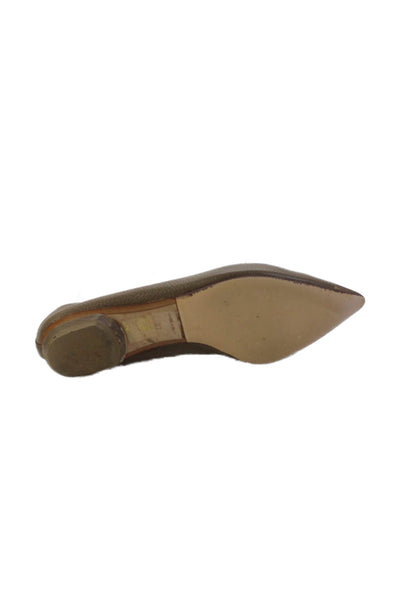 Nicholas Kirkwood Womens Slip On Grain Leather Pointed Toe Loafers Brown Size 37