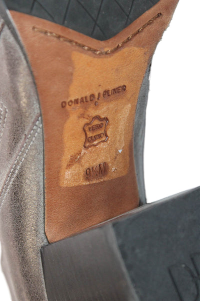 Donald J Pliner Womens Leather Lasercut Elton Ankle Boots Grey Size 9.5 Medium