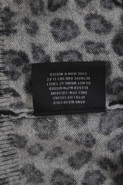 C by Bloomingdales Women Cashmere Cardigan Gray Animal Print Size M