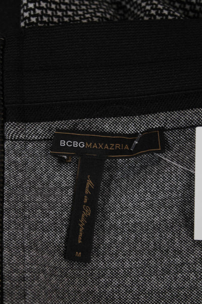 BCBGMAXAZRIA Womens Straight Pencil Skirt Black Geometric Knee Size M
