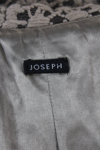 Joseph Womens Blazer Beige Geometric Acrylic Button Long Sleeve Fall Size 40