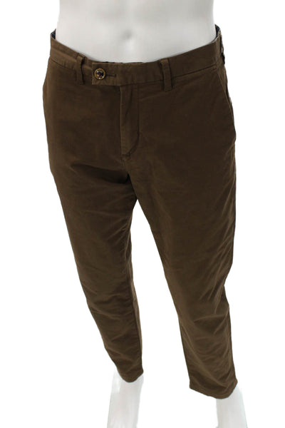 Ted Baker London Mens Brown Chino Pants Cotton Button Closure Size 34