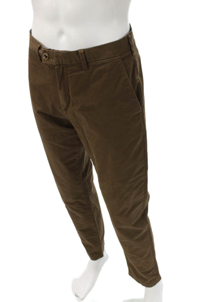 Ted Baker London Mens Brown Chino Pants Cotton Button Closure Size 34