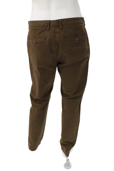 Ted Baker London Mens Brown Chino Pants Cotton Button Closure Size 34