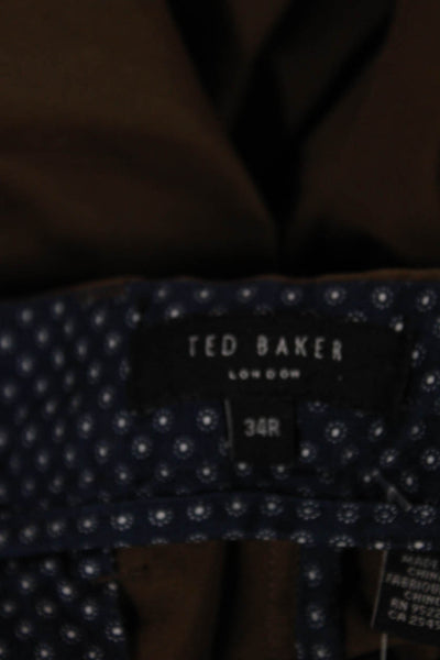 Ted Baker London Mens Brown Chino Pants Cotton Button Closure Size 34