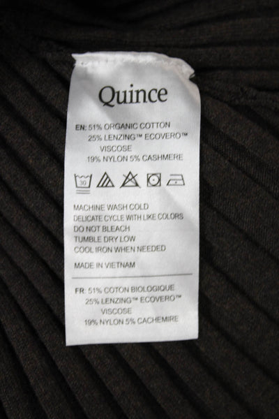 Quince Womens Pullover Sweater Brown Crew Neck Long Sleeve Cotton Size S