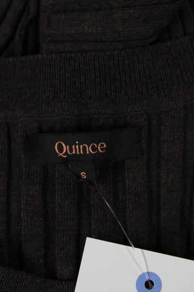 Quince Womens Pullover Sweater Brown Crew Neck Long Sleeve Cotton Size S