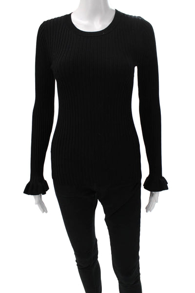 Bailey 44 Womens Pullover Sweater Black Crew Neck Long Sleeve Size S
