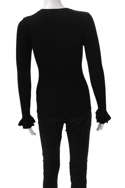 Bailey 44 Womens Pullover Sweater Black Crew Neck Long Sleeve Size S