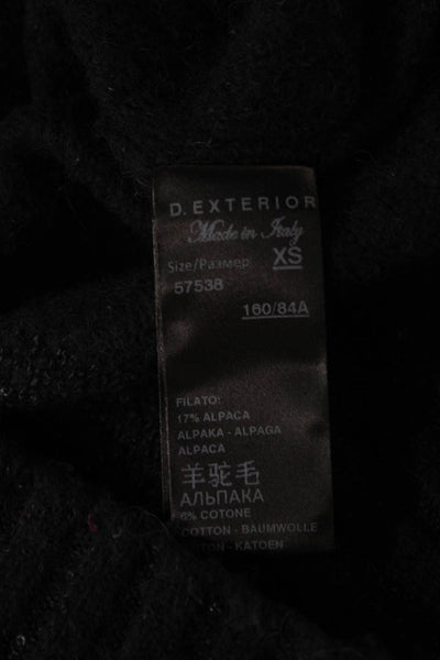 D. Exterior Womens Pullover Alpaca V-Neck Long Sleeve Black Size XS