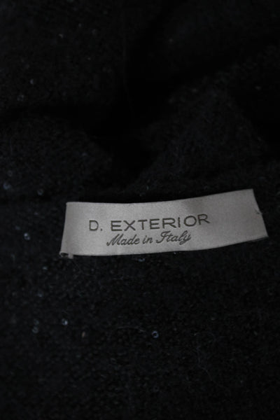 D. Exterior Womens Pullover Alpaca V-Neck Long Sleeve Black Size XS