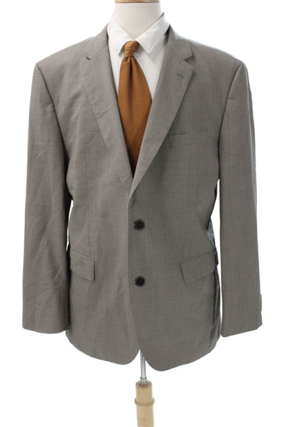 Boss Hugo Boss Men Gray Wool Blazer Button Size 44