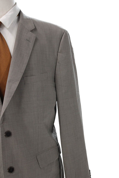 Boss Hugo Boss Men Gray Wool Blazer Button Size 44
