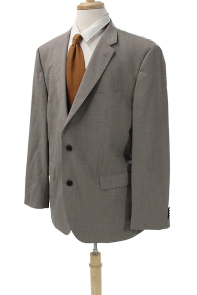 Boss Hugo Boss Men Gray Wool Blazer Button Size 44