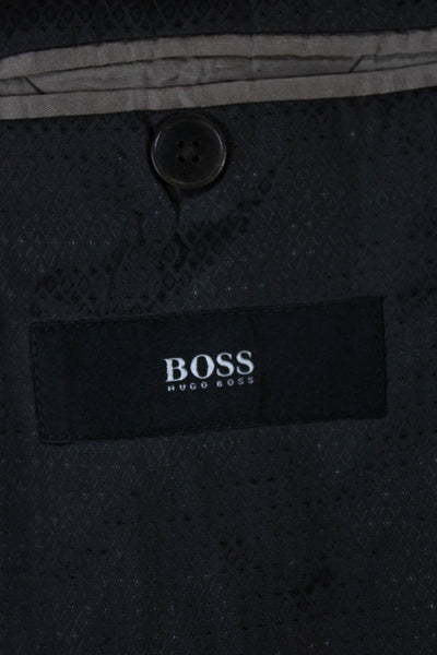 Boss Hugo Boss Men Gray Wool Blazer Button Size 44