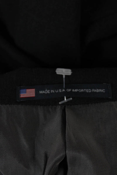 Hart Schaffner Marx Mens Blazer Gray Worsted Wool Button Big & Tall Size 48