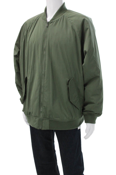 Levi Strauss & Co Mens Bomber Jacket Green Polyester Zip Size XL