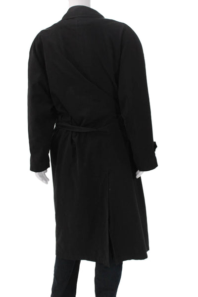 Bill Blass Men Black Trench Coat 80% Acrylic Size 44