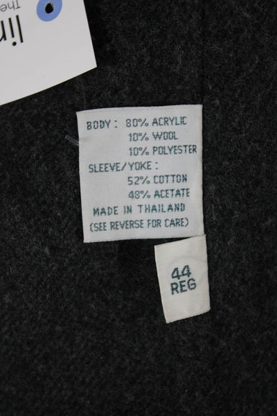 Bill Blass Men Black Trench Coat 80% Acrylic Size 44