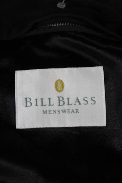 Bill Blass Men Black Trench Coat 80% Acrylic Size 44