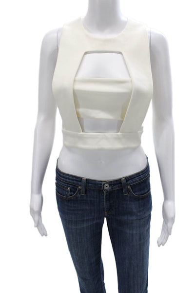 Cushnie Et Ochs Women Cropped Tank White Viscose Size 8