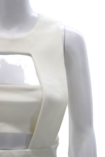 Cushnie Et Ochs Women Cropped Tank White Viscose Size 8