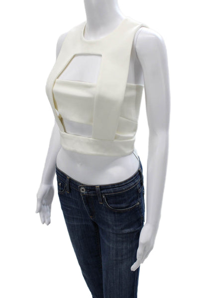 Cushnie Et Ochs Women Cropped Tank White Viscose Size 8
