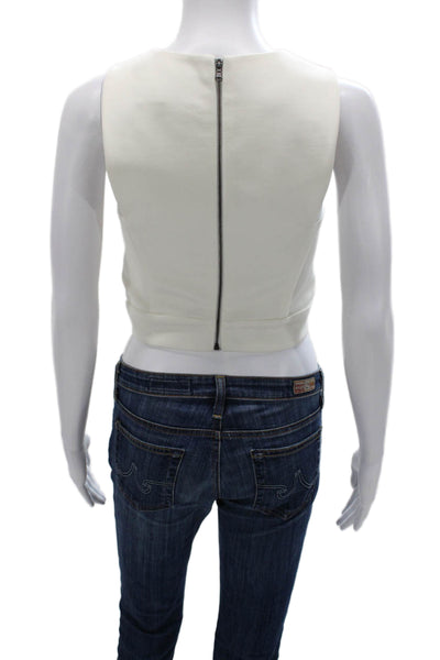 Cushnie Et Ochs Women Cropped Tank White Viscose Size 8