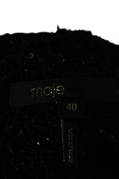 Maje Womens Hot Pants Black Cotton Zip Size 40