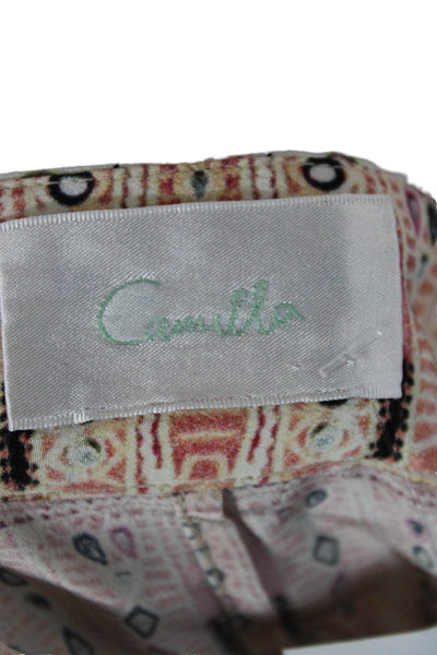 Camilla Womens Paperbag Multicolor Geometric Polyester Blend Shorts Size S