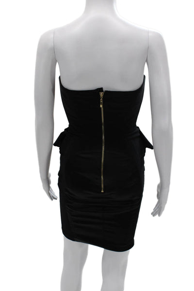 Elisabetta Franchi Women Bodycon Dress Black Square Neck Sleeveless Size 40