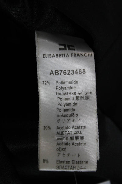 Elisabetta Franchi Women Bodycon Dress Black Square Neck Sleeveless Size 40
