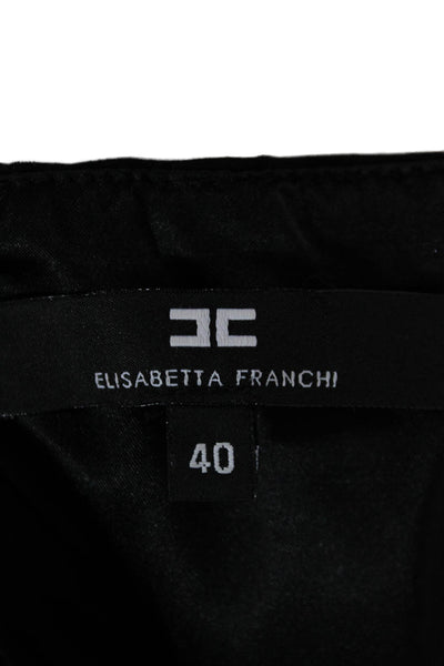 Elisabetta Franchi Women Bodycon Dress Black Square Neck Sleeveless Size 40