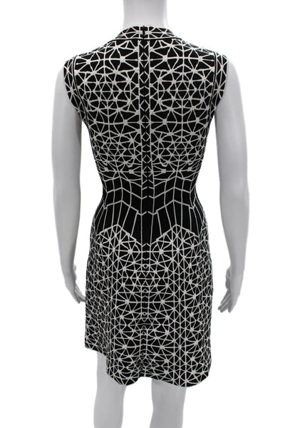 Alaia Womens Bodycon Black V-Neck Sleeveless Viscose Knee Length Dress Size 38