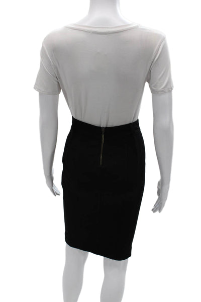 Roberto Cavalli Women Straight Pencil Skirt Black Viscose Zip Size XS
