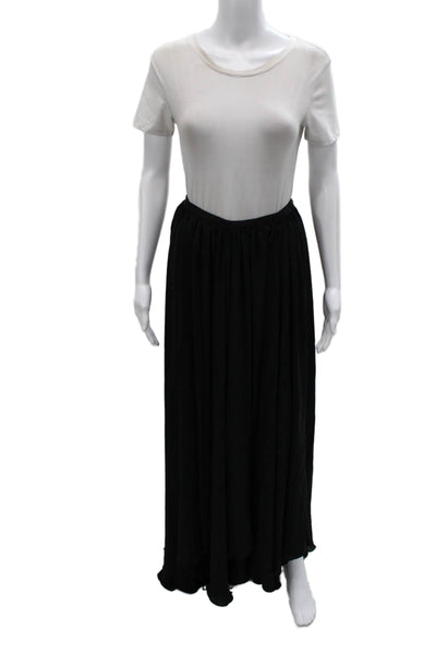 Lanvin Womens Maxi Skirt Black Polyester Zip Size 40