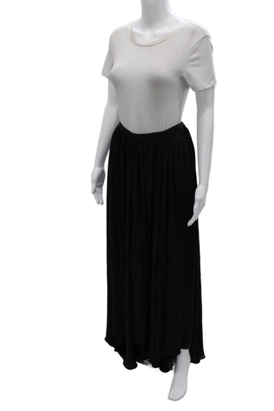 Lanvin Womens Maxi Skirt Black Polyester Zip Size 40