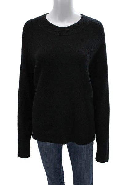Athleta Women Wool Crew Pullover Sweater Black Size L