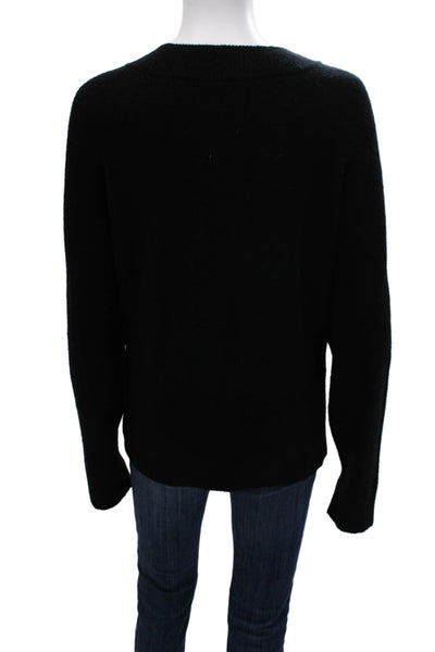 Athleta Women Wool Crew Pullover Sweater Black Size L
